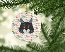 Load image into Gallery viewer, Maine Coon Cat Christmas Ceramic Ornament