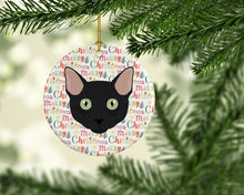 Load image into Gallery viewer, Mandalay Cat Christmas Ceramic Ornament