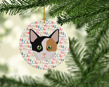 Load image into Gallery viewer, Munchkin Cat Christmas Ceramic Ornament