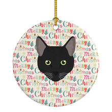 Load image into Gallery viewer, Pantherette Cat Christmas Ceramic Ornament