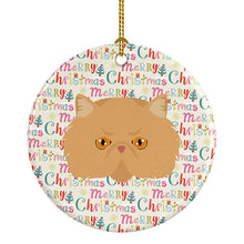 Load image into Gallery viewer, Persian Modern Cat Christmas Ceramic Ornament
