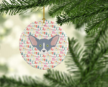 Load image into Gallery viewer, Peterbald Cat Christmas Ceramic Ornament