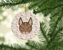 Load image into Gallery viewer, Pixie Bob Cat Christmas Ceramic Ornament