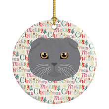 Load image into Gallery viewer, Scottish Fold Cat Christmas Ceramic Ornament