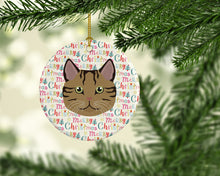 Load image into Gallery viewer, Scottish Straight Cat Christmas Ceramic Ornament