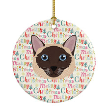 Load image into Gallery viewer, Siamese Traditional Cat Christmas Ceramic Ornament