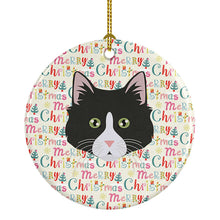 Load image into Gallery viewer, Siberian Forest Cat Christmas Ceramic Ornament