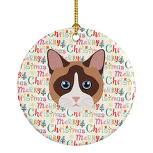 Load image into Gallery viewer, Snowshoe Cat Christmas Ceramic Ornament