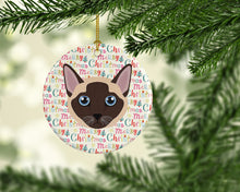 Load image into Gallery viewer, Tonkinese Cat Christmas Ceramic Ornament
