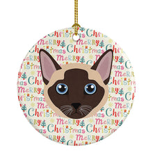 Load image into Gallery viewer, Tonkinese Cat Christmas Ceramic Ornament
