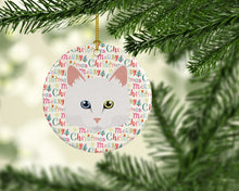 Load image into Gallery viewer, Turkish Angora Cat Christmas Ceramic Ornament