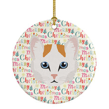 Load image into Gallery viewer, Turkish Van Cat Christmas Ceramic Ornament