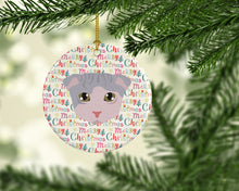 Load image into Gallery viewer, Ukrainian Levkoy Cat Christmas Ceramic Ornament