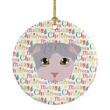 Load image into Gallery viewer, Ukrainian Levkoy Cat Christmas Ceramic Ornament