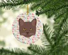Load image into Gallery viewer, York Chocolate Cat Christmas Ceramic Ornament