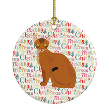 Load image into Gallery viewer, Abyssinian Cat Christmas Ceramic Ornament