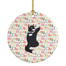 Load image into Gallery viewer, American Polydactyl Cat Christmas Ceramic Ornament