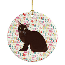 Load image into Gallery viewer, Burmese Cat Christmas Ceramic Ornament