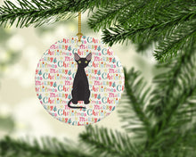 Load image into Gallery viewer, Devon Rex #3 Cat Christmas Ceramic Ornament
