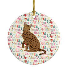 Load image into Gallery viewer, Ocicat #2 Cat Christmas Ceramic Ornament