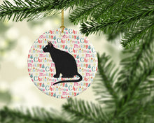 Load image into Gallery viewer, Ojos Azules Cat Christmas Ceramic Ornament
