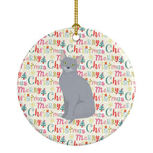 Load image into Gallery viewer, Russian Blue Cat Christmas Ceramic Ornament