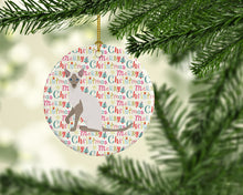 Load image into Gallery viewer, Siamese Modern Cat Christmas Ceramic Ornament