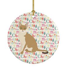 Load image into Gallery viewer, Singapura Cat Christmas Ceramic Ornament