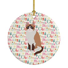 Load image into Gallery viewer, Snowshoe Cat Christmas Ceramic Ornament
