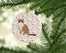 Load image into Gallery viewer, Snowshoe #2 Cat Christmas Ceramic Ornament