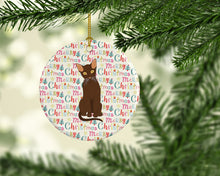 Load image into Gallery viewer, Suphalak Cat Christmas Ceramic Ornament