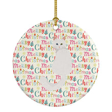 Load image into Gallery viewer, Turkish Angora Cat Christmas Ceramic Ornament