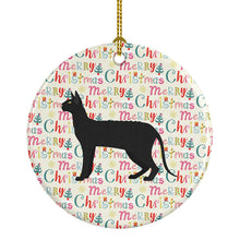 Load image into Gallery viewer, Black Cornish Rex Cat Christmas Ceramic Ornament