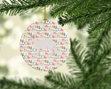 Load image into Gallery viewer, White Devon Rex Cat Christmas Ceramic Ornament