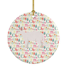 Load image into Gallery viewer, White Devon Rex Cat Christmas Ceramic Ornament