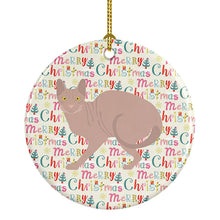 Load image into Gallery viewer, Don Sphynx #3 Cat Christmas Ceramic Ornament