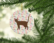 Load image into Gallery viewer, Havana Brown Cat Christmas Ceramic Ornament