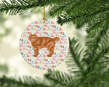 Load image into Gallery viewer, Kurilian Bobtail Cat Christmas Ceramic Ornament