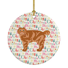 Load image into Gallery viewer, Kurilian Bobtail Cat Christmas Ceramic Ornament