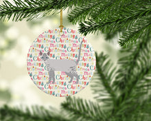 Load image into Gallery viewer, Ojos Azules Cat Christmas Ceramic Ornament
