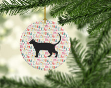 Load image into Gallery viewer, Pantherette Cat Christmas Ceramic Ornament