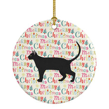 Load image into Gallery viewer, Pantherette Cat Christmas Ceramic Ornament