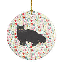 Load image into Gallery viewer, Black Persian Traditional Cat Christmas Ceramic Ornament