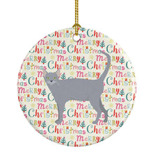 Load image into Gallery viewer, Russian Blue #1 Cat Christmas Ceramic Ornament