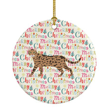Load image into Gallery viewer, Serengeti Cat Christmas Ceramic Ornament