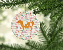 Load image into Gallery viewer, Guernsey Cow Christmas Ceramic Ornament