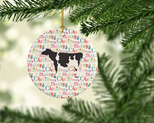 Load image into Gallery viewer, Holstein Cow Christmas Ceramic Ornament