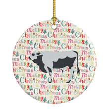 Load image into Gallery viewer, Hungarian Grey Steppe Cow Christmas Ceramic Ornament