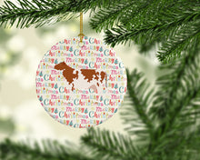 Load image into Gallery viewer, Ayrshire Cow Christmas Ceramic Ornament