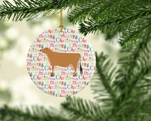 Load image into Gallery viewer, Jersey Cow Christmas Ceramic Ornament